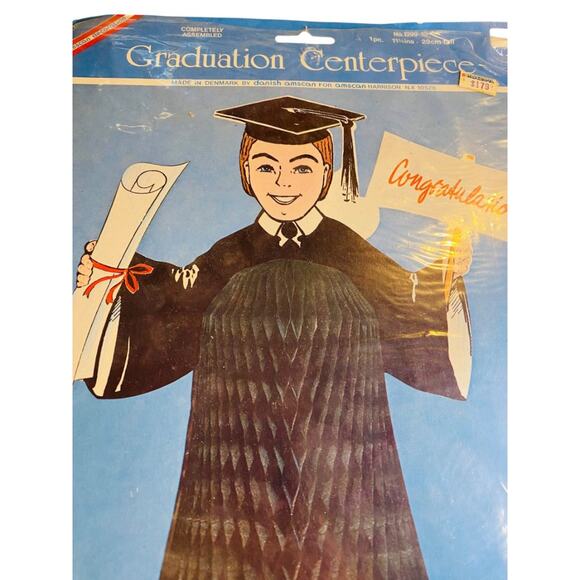 Vintage Amscan Graduation Centerpiece 11.5" Honeycomb Boy 1399-10 - Picture 3 of 6